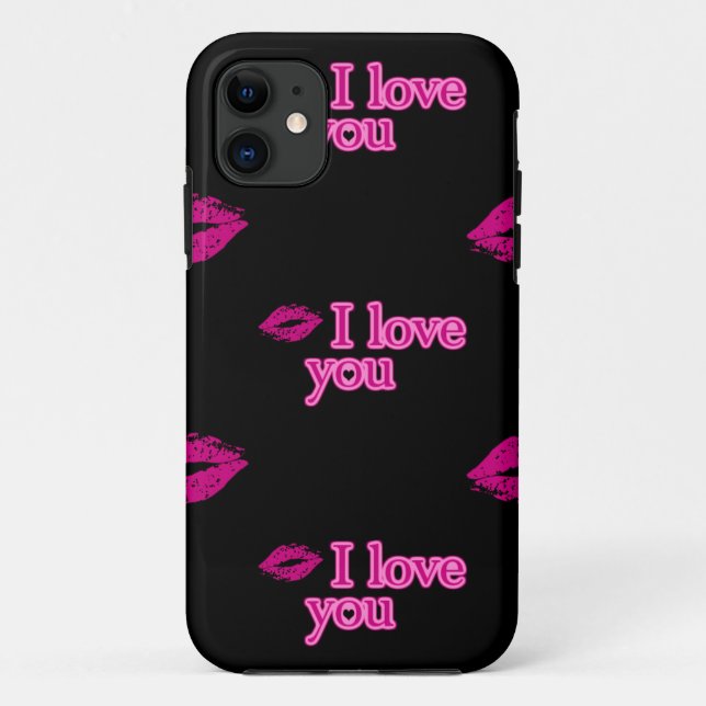 Coques Case-Mate iPhone noir je t'aime (Dos)