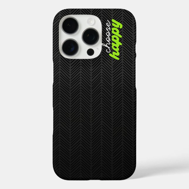 Coques Case-Mate iPhone Noir moderne choisir heureux (Verso)