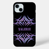 Noir personnalisé avec conception Tribal violet 3D