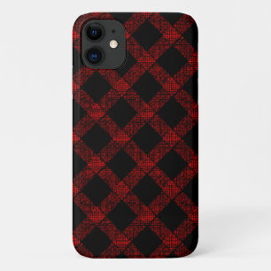 Case-Mate iPhone Case Noir rustique et rouge vif plaid avec lignes épais