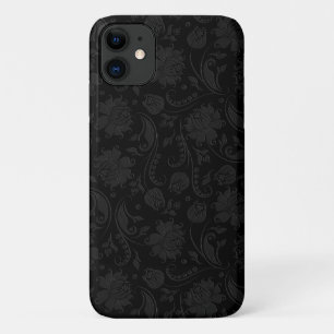 Etui iPhone Case-Mate Noir sur gris foncé Vintage Damas florales 2