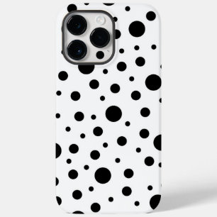 Coque Pour Pour iPhone 14 Pro Max Noir sur le Motif Polka blanc