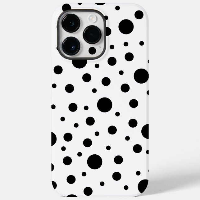 Coques Case-Mate iPhone Noir sur le Motif Polka blanc (Verso)