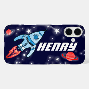 Coques iPhone 16 Plus Nom 5 lettre fusée espace marine enfants