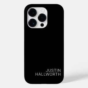 Coque Pour iPhone 14 Pro Nom blanc moderne en noir