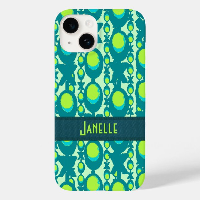 Coques Case-Mate iPhone Nom câlins et boudins vert paon (Verso)