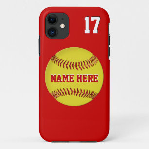 Coque iPhone 11 Nom, cas de l'iPhone 5S du base-ball de nombre du