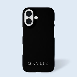 Coques iPhone 16 Nom classique (ou mot) Noir & Blanc