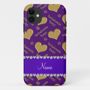 Coque Case-Mate Pour iPhone Nom coeur or violet bachelorette de coeur