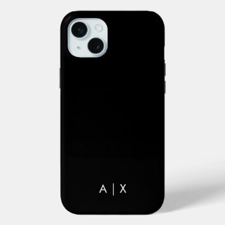 Coque iPhone 15 Mini Nom de couple simple monogrammé