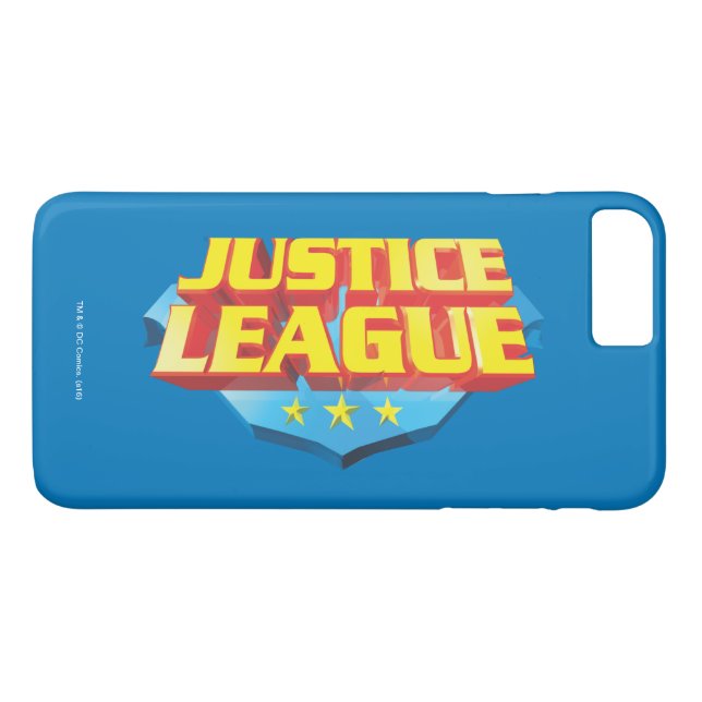Coques Case-Mate iPhone Nom de la ligue de justice et logo du bouclier (Dos (Horizontal))