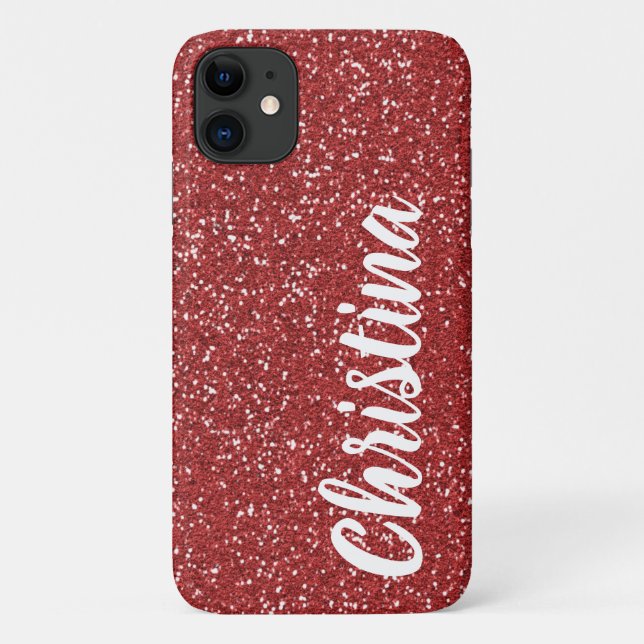 Coques Case-Mate iPhone Nom de la Parties scintillant rouge fille Personna (Dos)