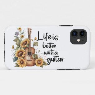 Case-Mate iPhone Case Nom de la Personnaliser Guitare avec tournesol
