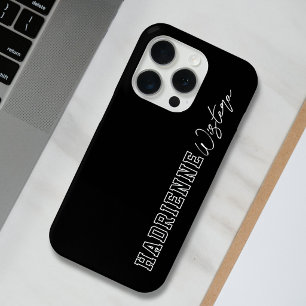 Coque iPhone 15 Pro Nom de script de monogramme de collège universitai