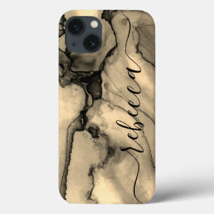 Case-Mate iPhone Case Nom de script personnalisé abstrait en marbre marr