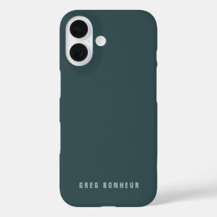 Coques iPhone 16 Nom de style moderne Bleu gris