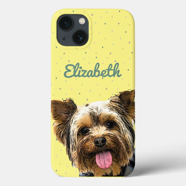 Coques Case-Mate iPhone Nom du chien jaune mignon Chic Glam Terrier (Verso)