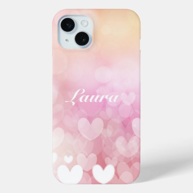 Coques Case-Mate iPhone Nom du coeur rose (Verso)