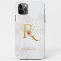 Nom du monogramme floral Lettre R initiale Personn