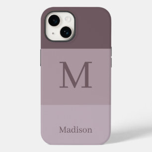 Coque Pour iPhone 14 Nom du monogramme Mauve vintage