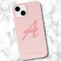 Nom du monogramme personnalisé rose pâle