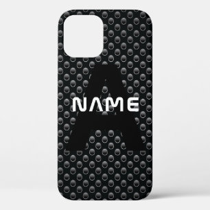 Case-Mate iPhone Case Nom du monogramme personnalisé Texture noire et bl