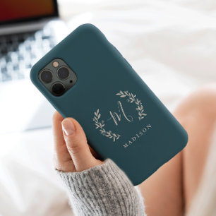 Coque Pour Pour iPhone 14 Pro Max Nom du monogramme rustique Laurel Script
