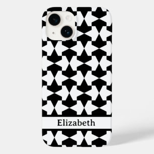 Coque Pour iPhone 14 Nom du Motif des Mamelouks noirs et blancs classiq