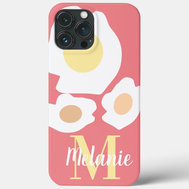 Coques Case-Mate iPhone Nom du Motif d'oeuf amusant rose (Verso)