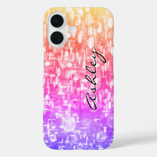 Coques iPhone 16 Nom du script sur les séquences arc-en-ciel