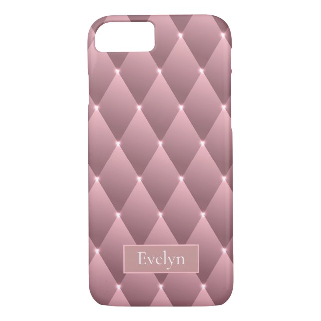 Coques Case-Mate iPhone Nom élégant de Rhombus violet (Dos)