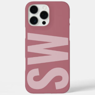 Coques iPhone 16 Pro Max Nom en gras Initiales Rose fille or Monogramme per