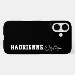 Coques iPhone 16 Nom en script de monogramme de collège universitai