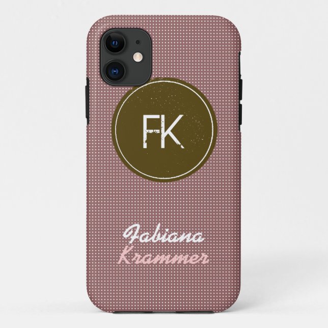 Coques Case-Mate iPhone nom et initiales personnalisés (Dos)