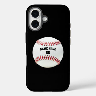 Coques iPhone 16 Nom et numéro de baseball personnalisé tendance