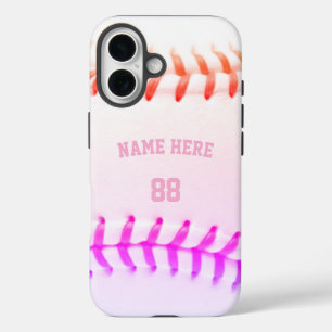 Coques iPhone 16 Nom et numéro de baseball personnalisé tendance gi