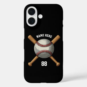 Coques iPhone 16 Nom et numéro de baseball personnalisé tendance No