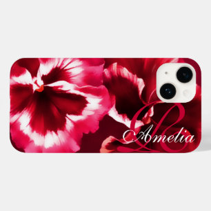 Coque Pour iPhone 14 Nom fleurs de pansement rouge floral