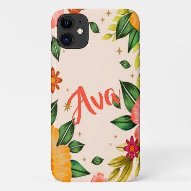 Coques Case-Mate iPhone Nom floral tropical de printemps (Dos)