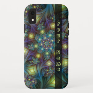 Case-Mate iPhone Case Nom fractal bleu abstrait éclairé