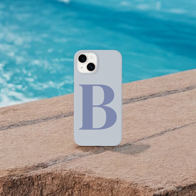 Coques Case-Mate iPhone Nom initial bleu Conception de monogramme personna (Créateur téléchargé)