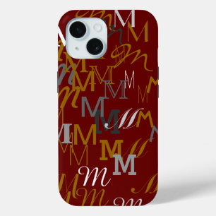 Coque Pour iPhone 15 Nom initial du motif