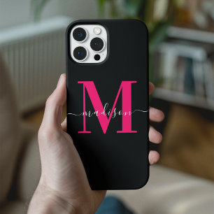 Case-Mate iPhone Case Nom initial unique l Bold Rose & Black Feminine