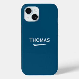 Coque Pour iPhone 15 Nom Lumière personnalisée sur Ocean Blue