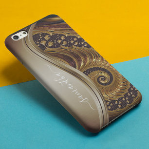 Case-Mate iPhone Case Nom manuscrit Fractal Or moderne