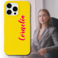 Nom manuscrit magenta rouge 3D | Drôle Goldenrod