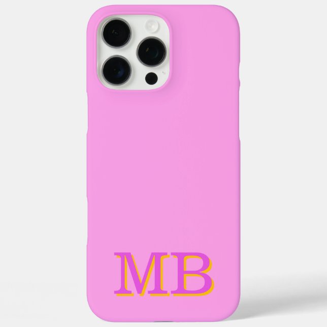 Coques Case-Mate iPhone nom monogramme initiales rose unique (Verso)