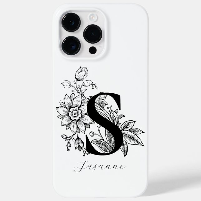 Coques Case-Mate iPhone Nom monogramme lettre S botanique    (Verso)
