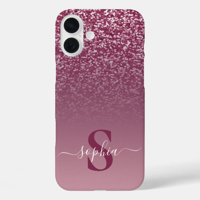 Coques Case-Mate iPhone Nom monogrammé pailleté élégant (Verso)
