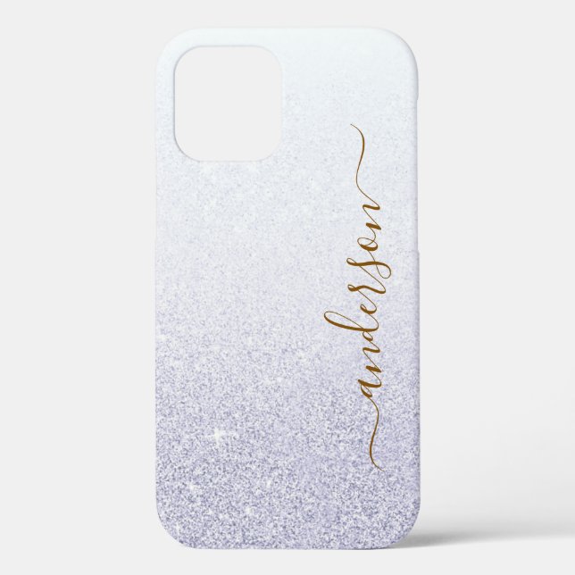 Coques Case-Mate iPhone Nom monogrammé pailleté élégant (Verso)
